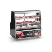 Balcão Expositor Vitrine com Suporte Bandejas Carne, Frango Embalada Refrigerado Gelopar GRTA-150 