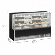 Balcão Vitrine Expositora Refrigerada Fria para Bolos, Tortas, Doces 1,75m Gelopar GPEA175 110V 220V