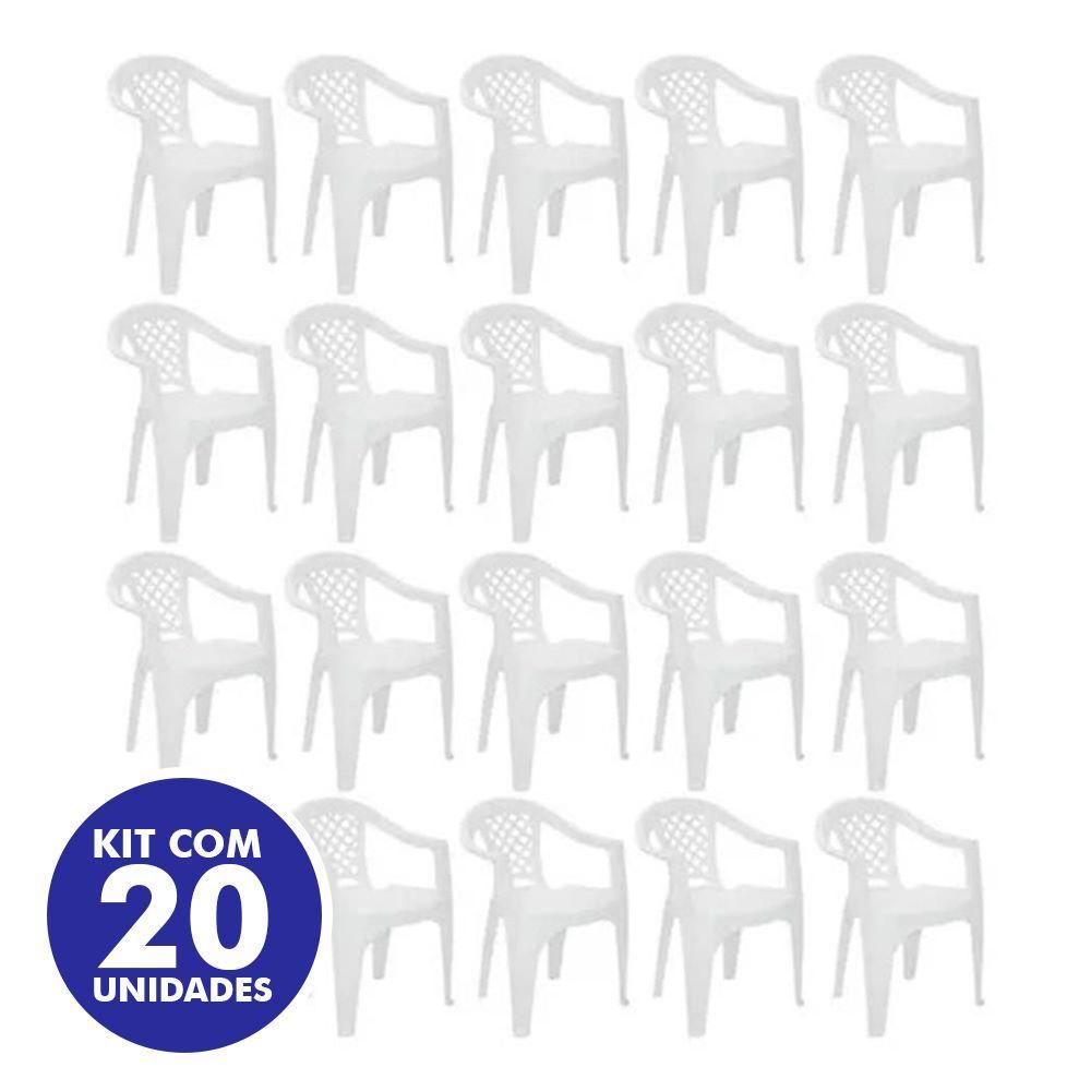 Jogo De 5 Mesas E 20 Cadeiras Poltrona Tramontina - Branco