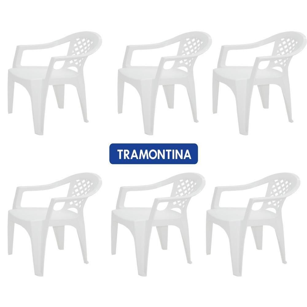 Jogo De 5 Mesas E 20 Cadeiras Poltrona Tramontina - Branco