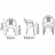 Cadeira Plástica com Braço Poltrona Tramontina Branca 6 Unidades Iguape
