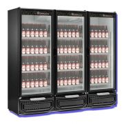 Cervejeira Refrigerador Expositor para Cerveja e Carne 3 Portas Vidro -6 a +3°C GCBC 1450 Preto 