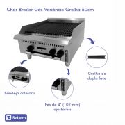 ChairBroiler Churrasqueira Parrilha Ferro Profissional a Gás Venancio 60cm Prime