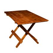 Conjunto de Mesa Dobrável 120x70 com 4 Cadeiras Madeira Maciça Restaurantes Imbuia Natural Montana