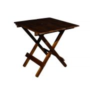 Conjunto de Mesa Dobrável 70x70 com 4 Cadeiras de Madeira Maciça Tabaco para Restaurantes e Eventos