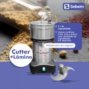 Cutter Processador Triturador de Alimentos + Lamina Desfiar Carne Frango 4 Litros Skymsen 