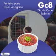 Disco Grade Corte Cubo para Frutas Verduras Legumes e Queijos GC8 Processador PA7 PRO Skymsen 