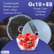 Disco Grade Corte Cubo para Frutas Verduras Legumes e Queijos GC8 Processador PA7 PRO Skymsen 