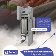 Ensacadeira Industrial para Embutidos, Linguiça, Salsicha e Salame 6 Kg - Metvisa