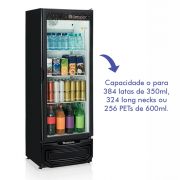 Expositor Geladeira de Bebidas Vertical Refrigerado Porta de Vidro 400 Litros Gelopar GPTU40 Preto