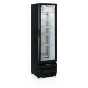 Expositor Refrigerador Vitrine Geladeira de Bebidas Slim Fina 230L Porta Vidro Preto GPTU230 Gelopar