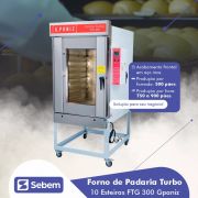 Forno de Padaria Turbo Com Vapor Grande 10 Esteiras FTG 300  Gpaniz 