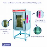 Forno Elétrico Turbo Industrial para Padaria 10 Esteiras FTE 300 Gpaniz