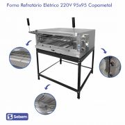 Forno Refratário Lastro Para Pizza Pães Carnes Elétrico 220V 95x95 Copametal