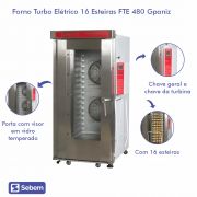 Forno Turbo Elétrico para Padaria Industrial Gpaniz FTE 480 16 Esteiras