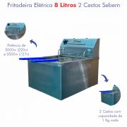 Fritadeira Elétrica Industrial Profissional 5000W 8 Litros de Óleo 2 Cestos Sebem 