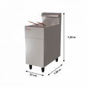 Fritadeira Fritador a Gás Alta Potencia 2 Cestos Grandes 20 Litros Inox Skymsen FG20