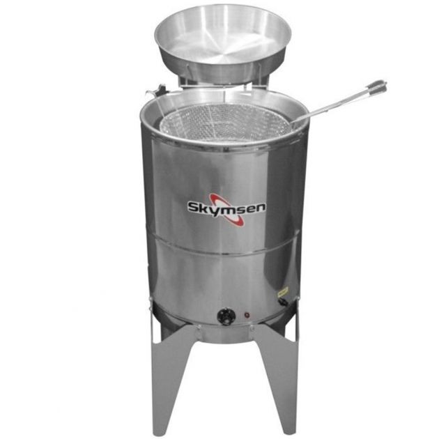 Fritadeira Fritador Elétrica Industrial Redondo Agua e Oleo 5000w 24 Litro Total Inox Skymsen FC