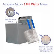 Fritador Fritadeira Elétrica Industrial de Mesa Bancada 15 Litros 5000 W Zona Fria Óleo Sebem SFE15M