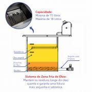 Fritador Fritadeira Elétrica Industrial de Mesa Bancada 15 Litros 5000 W Zona Fria Óleo Sebem SFE15M