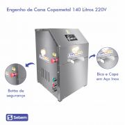 Garapeira Moenda Engenho Máquina de Caldo Cana Elétrica Inox 140L Copametal