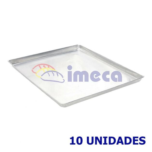 Kit 10 Assadeiras Esteira Bandeja Quadrada Forno Turbo Total Alumínio Perfurado 58x70 / 60x70 Imeca