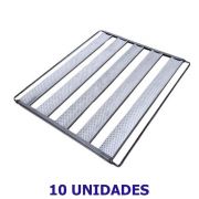 Kit 10 Assadeiras Esteiras Bandejas de Alumínio Imeca 5  Tiras Talas para Pão Padaria 58x70 Imeca