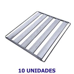 Kit 10 Assadeiras Esteiras Bandejas de Alumínio Imeca 5  Tiras Talas para Pão Padaria 58x70 Imeca