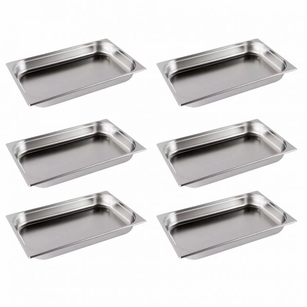 Kit 6 Cubas Gastronômicas GN 1/1X65MM em Inox para Buffet Sebem