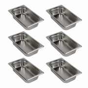 Kit 6 Cubas Gastronômicas Inox para Buffet GN 1/4X65MM  Sebem