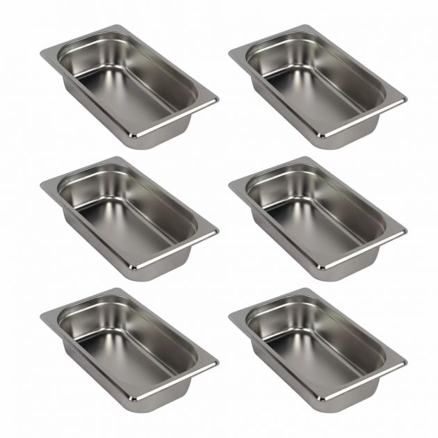 Kit 6 Cubas Gastronômicas Inox para Buffet GN 1/4X65MM  Sebem