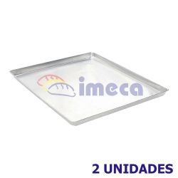 Kit Conjunto 2 Assadeiras Esteiras Bandeja Forma Forno Turbo Imeca Pão Bolacha Padaria 58x70 / 60x70