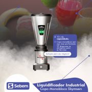 Liquidificador Industrial de Baixa Rotação 10 Litros Skymsen LC 10 Copo Inox