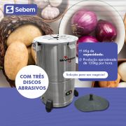 Maquina de Descascar Descascador Profissional 6kg 3 Discos para Alho Batata Cebola Legumes 