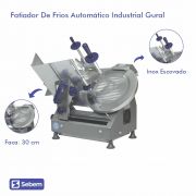 Maquina de Fatiar Fatiadeira Fatiador de Frios Disco 30 CM Profissional Gural MXT30