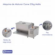 Maquina De Misturar Carne e Temperos Para Hambúrguer, Linguiça Industrial 25kg Bivolt