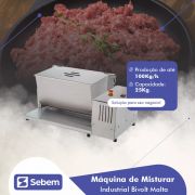 Maquina De Misturar Carne e Temperos Para Hambúrguer, Linguiça Industrial 25kg Bivolt