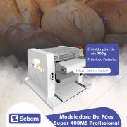 Máquina de Moldar Enrolar Modeladora de Pão Francês Baquete Padaria 40cm com Cavalete Profissional