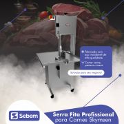 Maquina de Serra de Fita Carne Profissional Açougue Frigorifico Skymsen 2,82m SL282 Total Inox