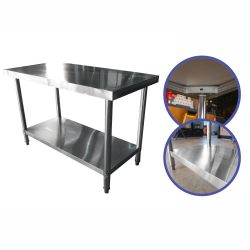 Mesa Aço Total Inteira Inox Industrial Bancada De Apoio 1,2 Metro - Sebem