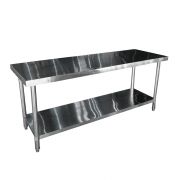 Mesa De Inox Industrial Para Açougue Com Prateleira 1,8 Metro Sebem