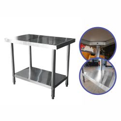 Mesa De Inox Industrial Para Padaria Com Prateleira 1 M Sebem