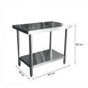 Mesa De Inox Industrial Para Padaria Com Prateleira 1 M Sebem