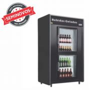 Mini Câmara Fria Cervejeira Geladeira Cervejeiro 480 Garrafas Frilux 2 Portas Porta De Vidro Usada