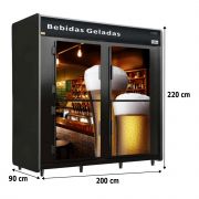 Mini Câmara Fria para Cerveja Geladeira Cervejeiro Grande 936 Garrafas Frilux 4 Portas RF 057