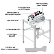 Misturela misturador de massa para salgados com Fogareiro 21 litros PA21CM - SARO