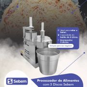 Multiprocessador de Alimentos Profissional Pizzaria com 3 Discos MPA3 Sebem