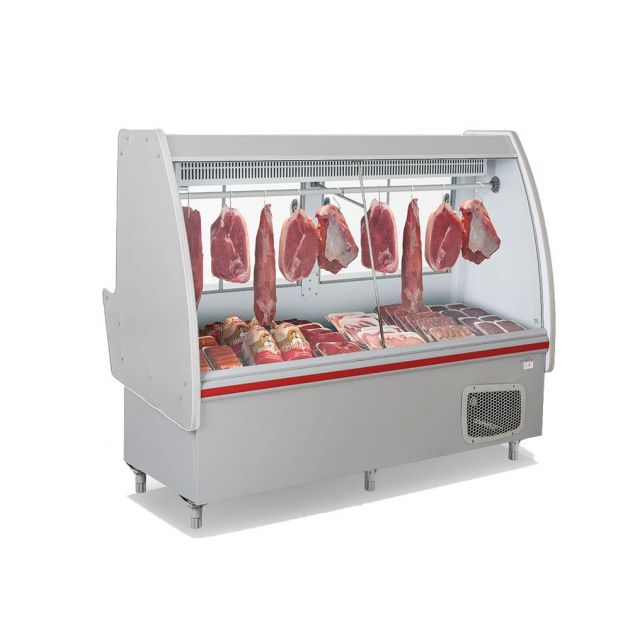 Vitrine Expositora Balcão Geladeira de Carnes Pequena para Açougue 1,60 Mts Gelopar GAPS 160 